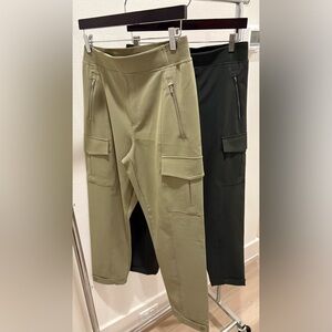 Athleta Endless Cargo Pants 2 Pair Sz 10 Olive Branch and Aspen Olive